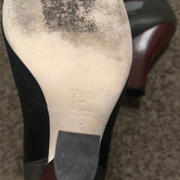 Fendi Multi Color Knit And Leather Marie Antoinette Boots Size 40 - Picture 7 of 8